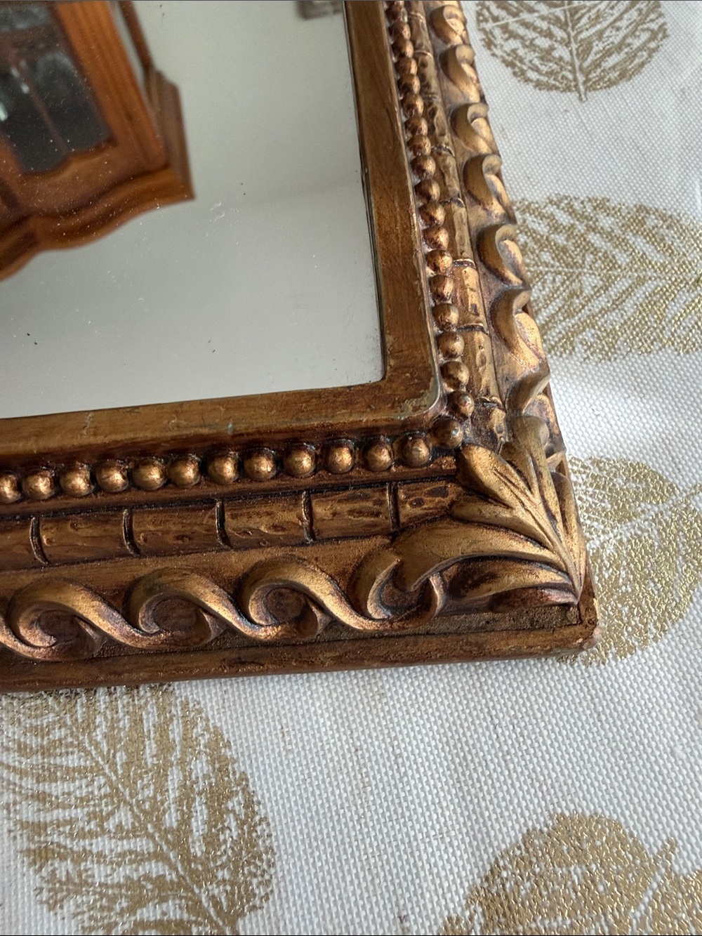 Decorative Square Wall Mirror in Antique Gold - Picture 5 of 9